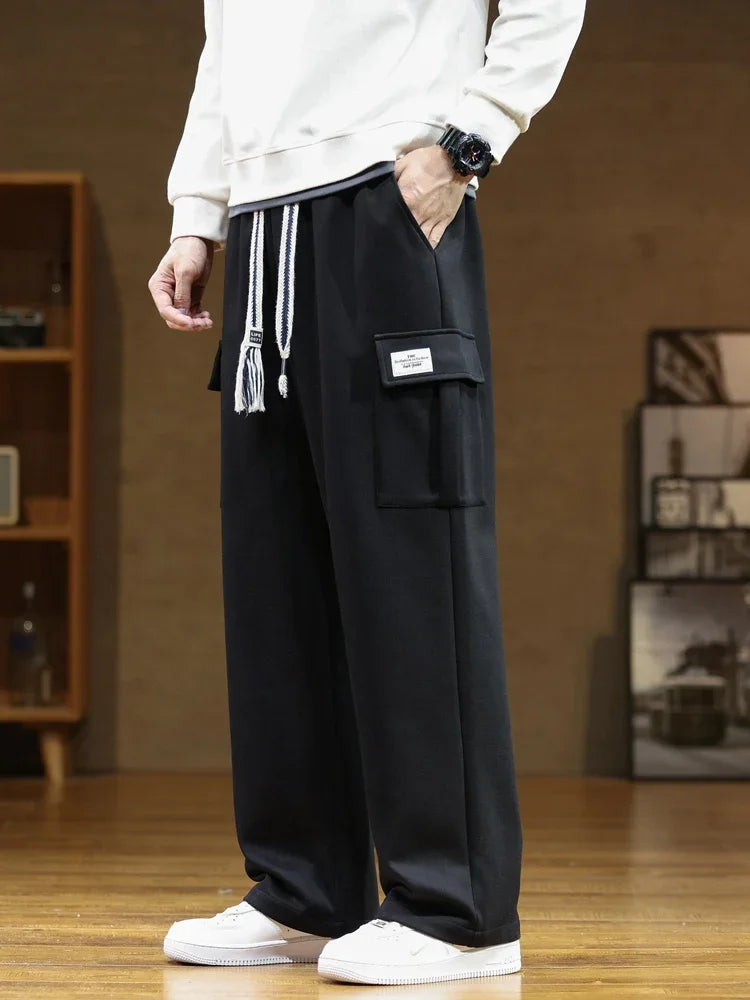 Men Trousers | Relaxed Wide-Leg Fit with Cargo Pockets