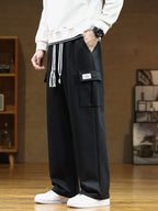 Men Trousers | Relaxed Wide-Leg Fit with Cargo Pockets