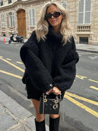 Women Sweater | Loose Fit with Wide Knitted Collar Design