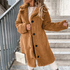 Women Coat | Oversized Fit with Button-Front and Lapel Collar