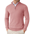 Men Sweater | Half-Zip Collar with Regular Fit Long Sleeves