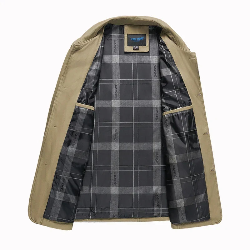 Men Jacket | Loose Fit with Button Front Closure | Spring