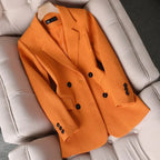 Women Blazer | Double-Breasted with Peak Lapels and Flap Pockets