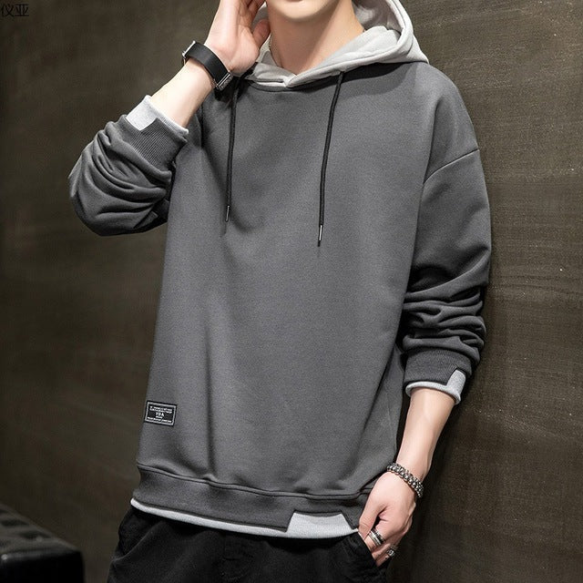Men Hoodie | Relaxed Fit with Contrast Hood and Kangaroo Pocket