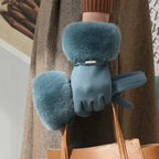 Women Gloves | Faux Fur Cuffed Full-Finger Winter Design