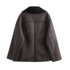 Women Jacket | Wide Collar Tailored Fit for Transitional Wear