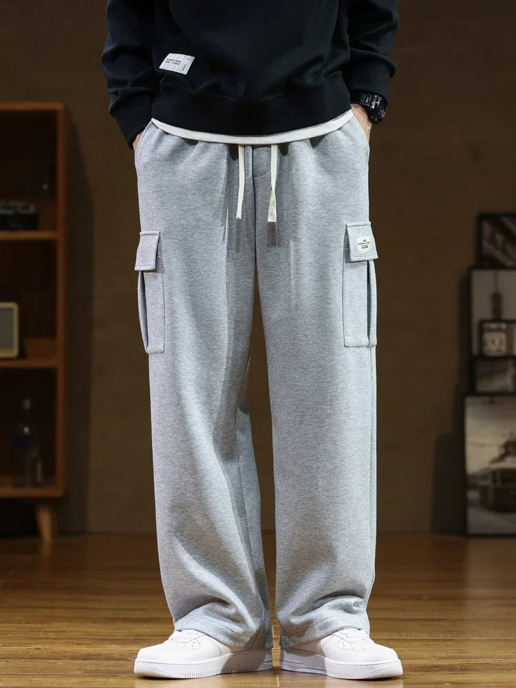 Men Trousers | Relaxed Wide-Leg Fit with Cargo Pockets