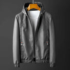 Men Jacket | Hooded Bomber with Full-Zip Front Closure