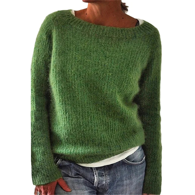 Women Sweater | Round Neck Long Sleeve Textured Regular Fit