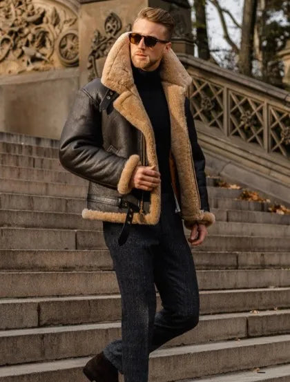 Men Jacket | Aviation-Style Cut with Full-Length Zip Front