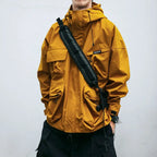 Men Windbreaker | Oversized Fit with Cargo Pockets and Hood