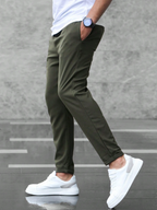 Men Joggers | Slim Fit with Drawstring Waist and Cuffed Ankles