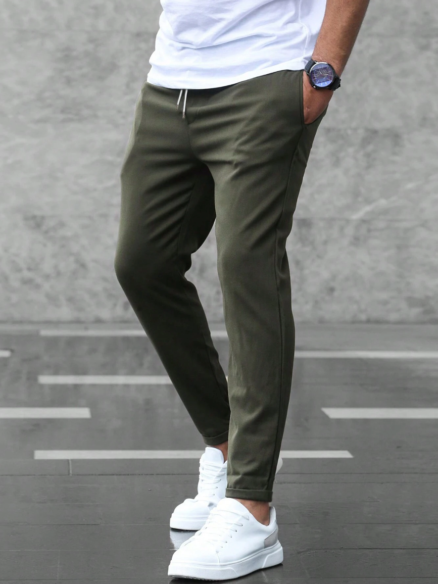 Men Joggers | Slim Fit with Drawstring Waist and Cuffed Ankles