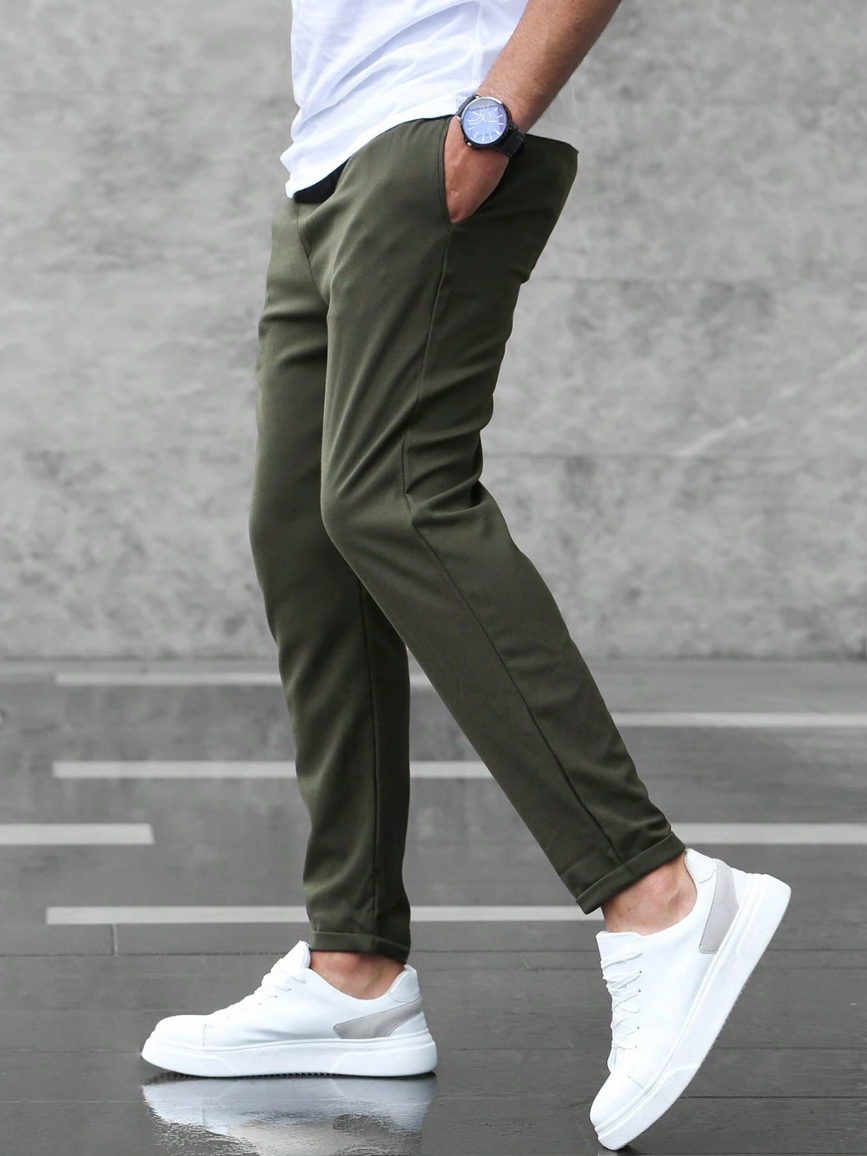 Men Joggers | Slim Fit with Drawstring Waist and Cuffed Ankles