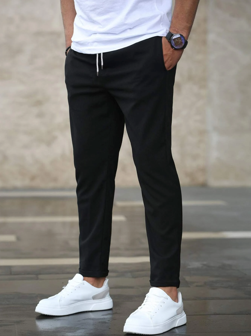 Men Joggers | Slim Fit with Drawstring Waist and Cuffed Ankles