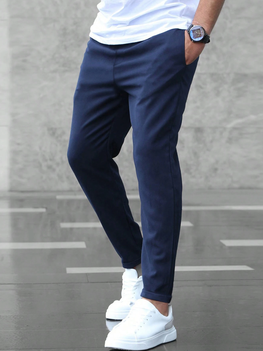 Men Joggers | Slim Fit with Drawstring Waist and Cuffed Ankles