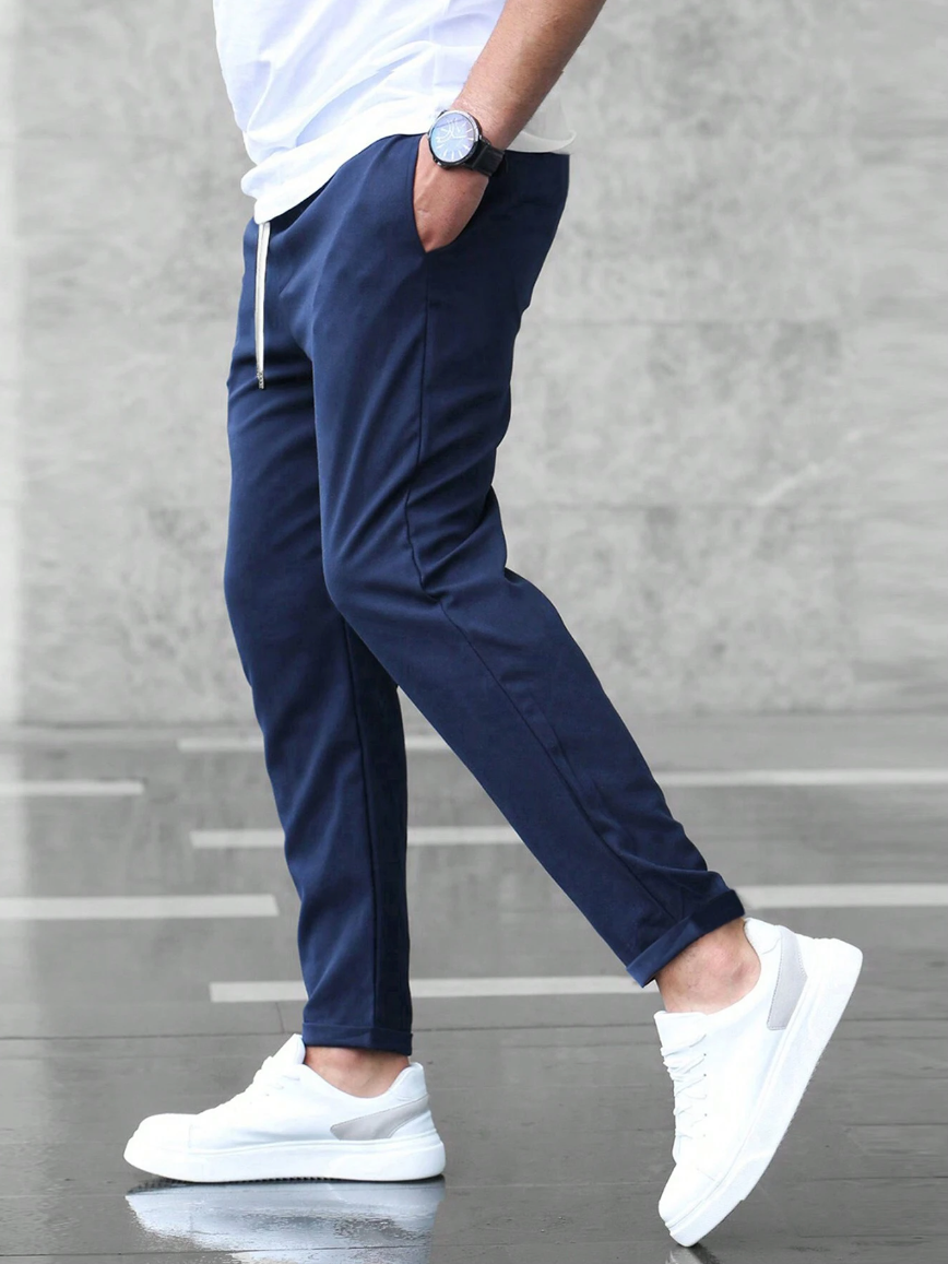 Men Joggers | Slim Fit with Drawstring Waist and Cuffed Ankles