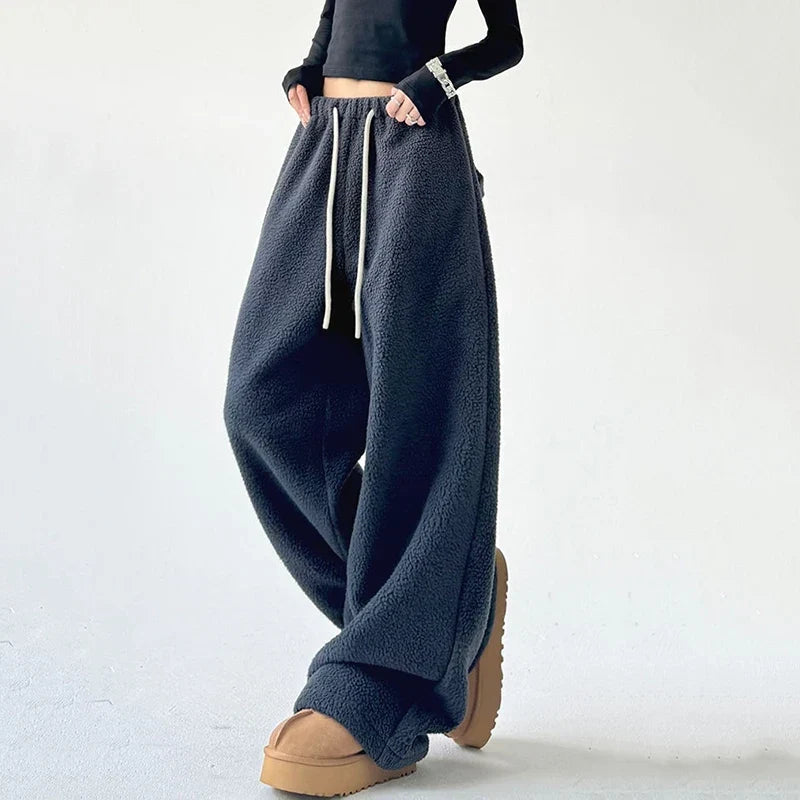 Women Trousers | Wide Leg Oversized Fit with Drawstring Waist