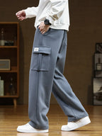 Men Trousers | Relaxed Wide-Leg Fit with Cargo Pockets