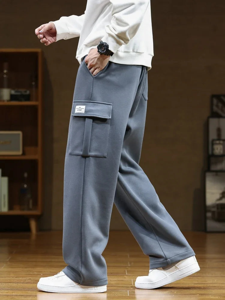 Men Trousers | Relaxed Wide-Leg Fit with Cargo Pockets