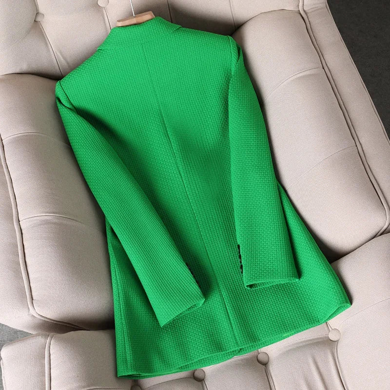 Women Blazer | Double-Breasted with Peak Lapels and Flap Pockets