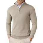 Men Sweater | Half-Zip Collar with Regular Fit Long Sleeves