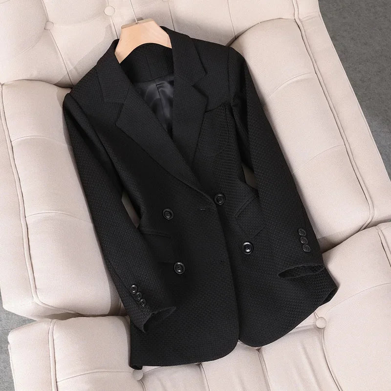 Women Blazer | Double-Breasted with Peak Lapels and Flap Pockets