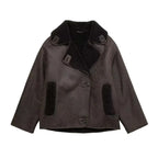 Women Jacket | Wide Collar Tailored Fit for Transitional Wear