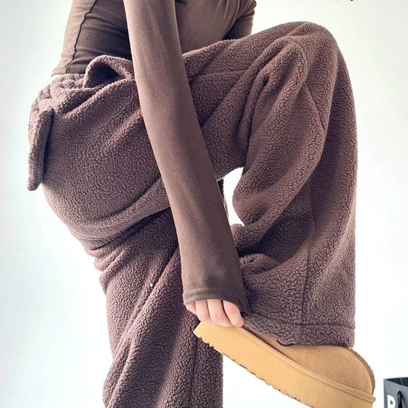 Women Trousers | Wide Leg Oversized Fit with Drawstring Waist