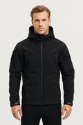 Men Jacket | Full-Zip Hooded Softshell with Front Pockets