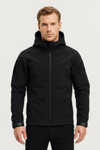 Men Jacket | Full-Zip Hooded Softshell with Front Pockets