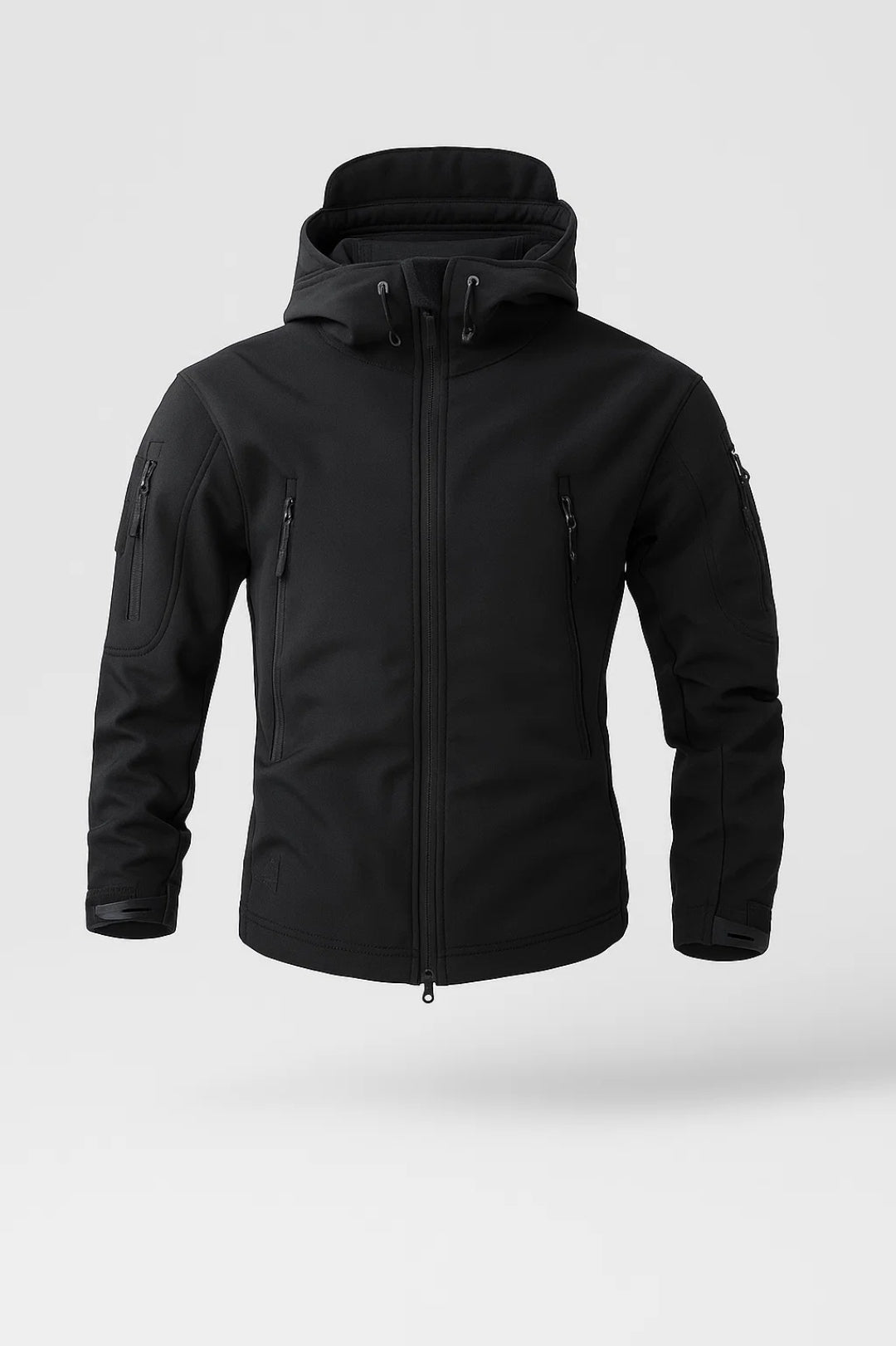 Men Jacket | Full-Zip Hooded Softshell with Front Pockets