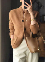 Women Cardigan | Relaxed Fit with Patch Pockets and Button Front