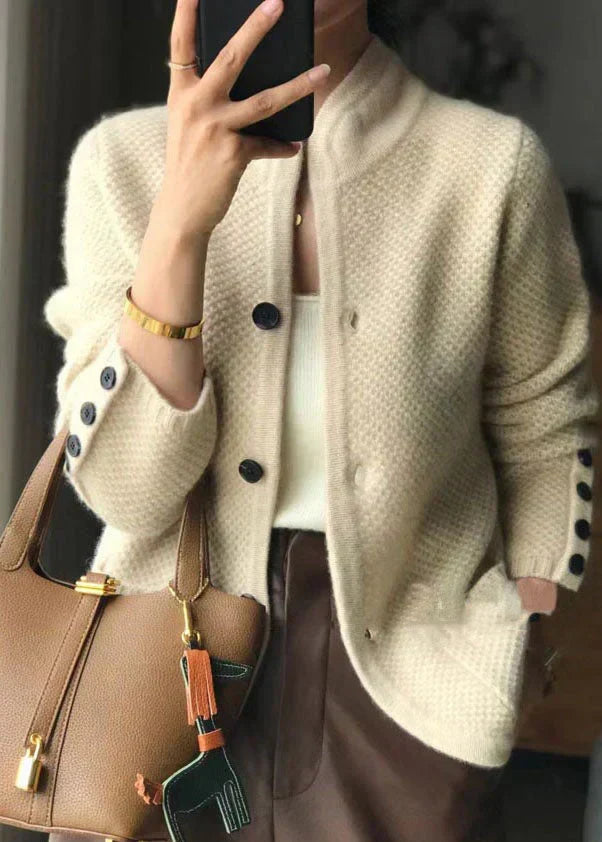 Women Cardigan | Relaxed Fit with Patch Pockets and Button Front