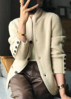 Women Cardigan | Relaxed Fit with Patch Pockets and Button Front