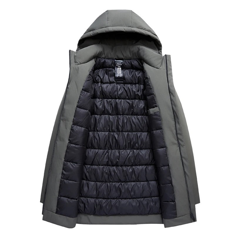 Men Jacket | Hooded Full-Zip Fitted Cold Weather Outerwear