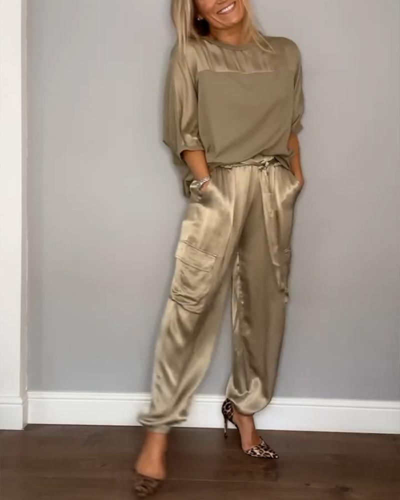 Women Set | Relaxed Fit with Half Sleeves and Elastic Waist