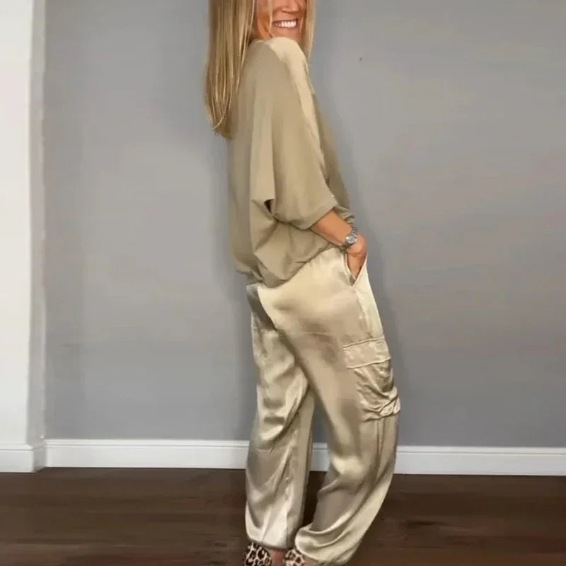 Women Set | Relaxed Fit with Half Sleeves and Elastic Waist