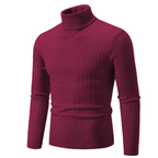 Men Sweater | Ribbed Knit Turtleneck with Long Sleeves