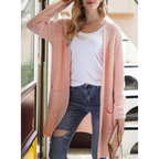 Women Cardigan | Open Front Long Sleeve with Side Pockets