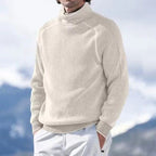 Men Sweater | Roll Neck Pullover with Long Sleeves Knit
