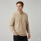 Men Sweater | Quarter-Zip Turtleneck with Geometric Knit Pattern
