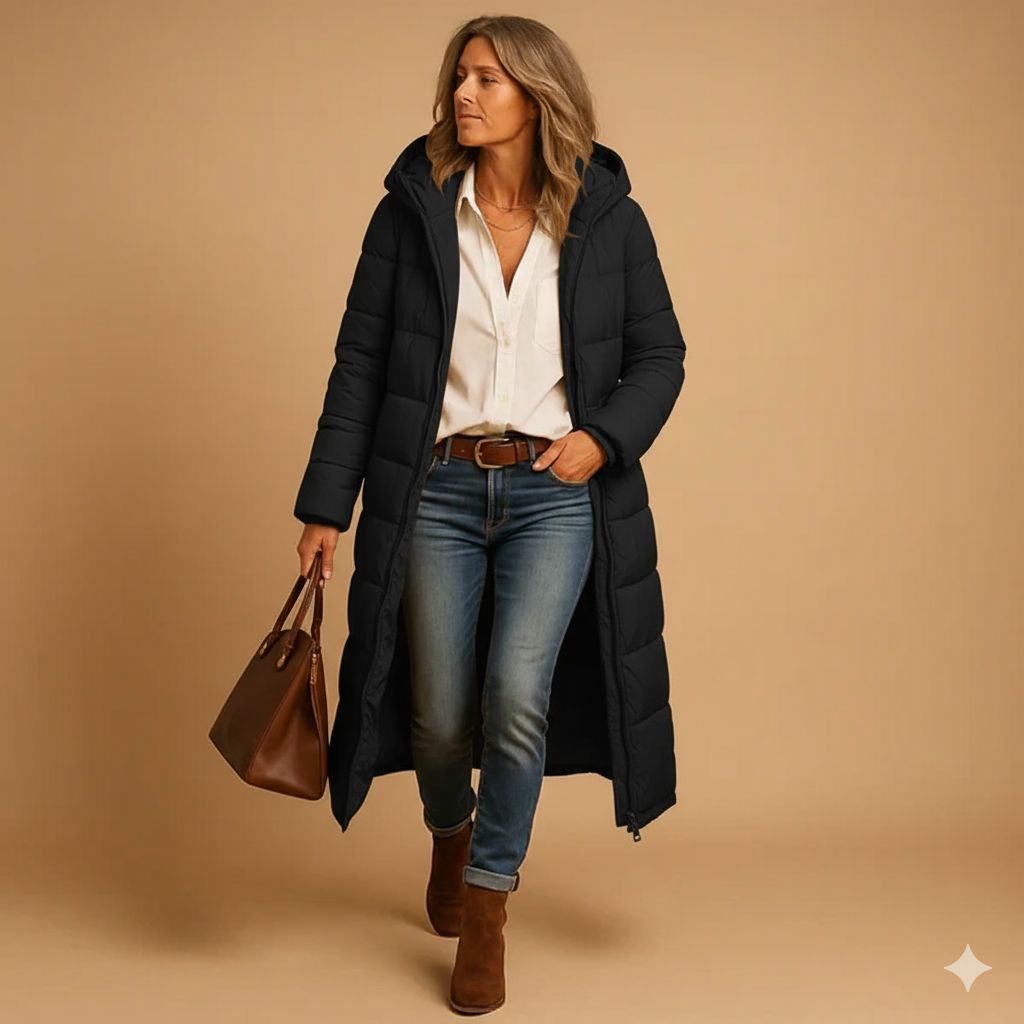 Women Coat | Quilted Slim Fit with Extended Hip Length