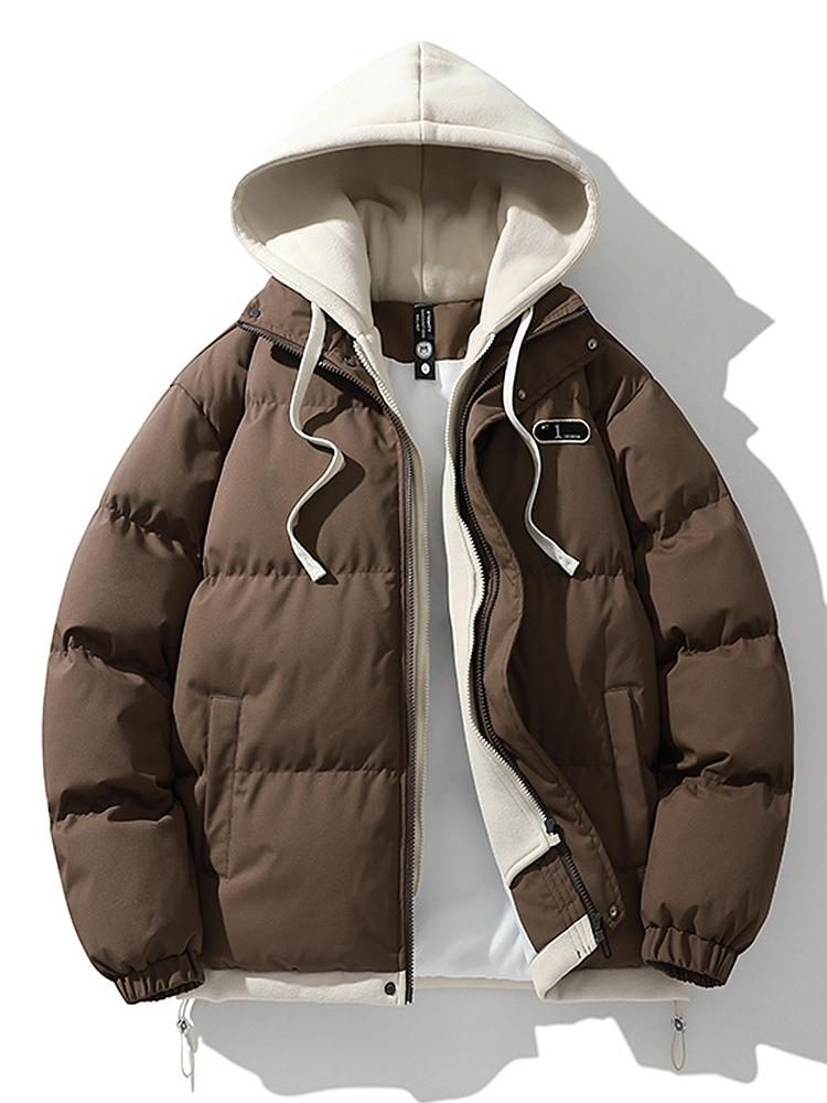 Men Jacket | Double Hood Front Zip Winter Insulated Fit