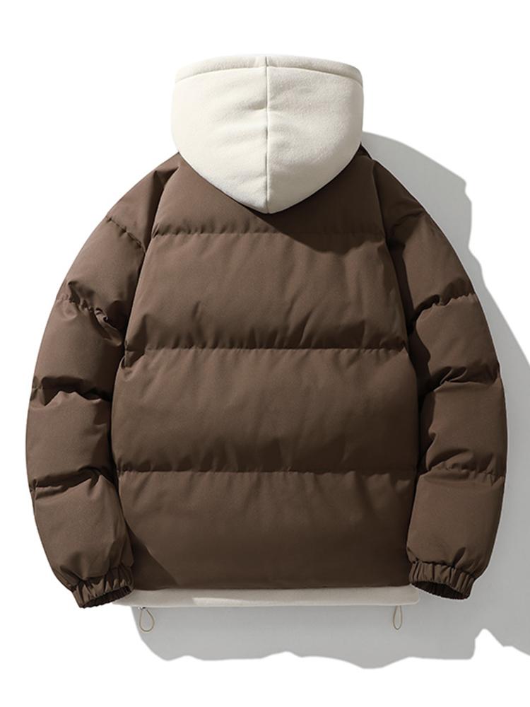 Men Jacket | Double Hood Front Zip Winter Insulated Fit