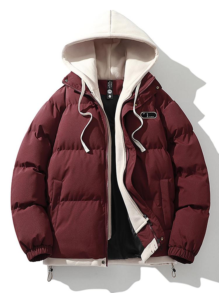 Men Jacket | Double Hood Front Zip Winter Insulated Fit