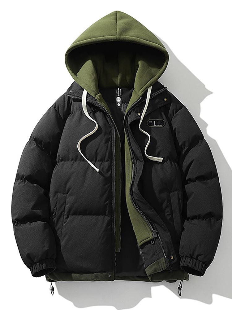 Men Jacket | Double Hood Front Zip Winter Insulated Fit