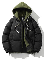 Men Jacket | Double Hood Front Zip Winter Insulated Fit