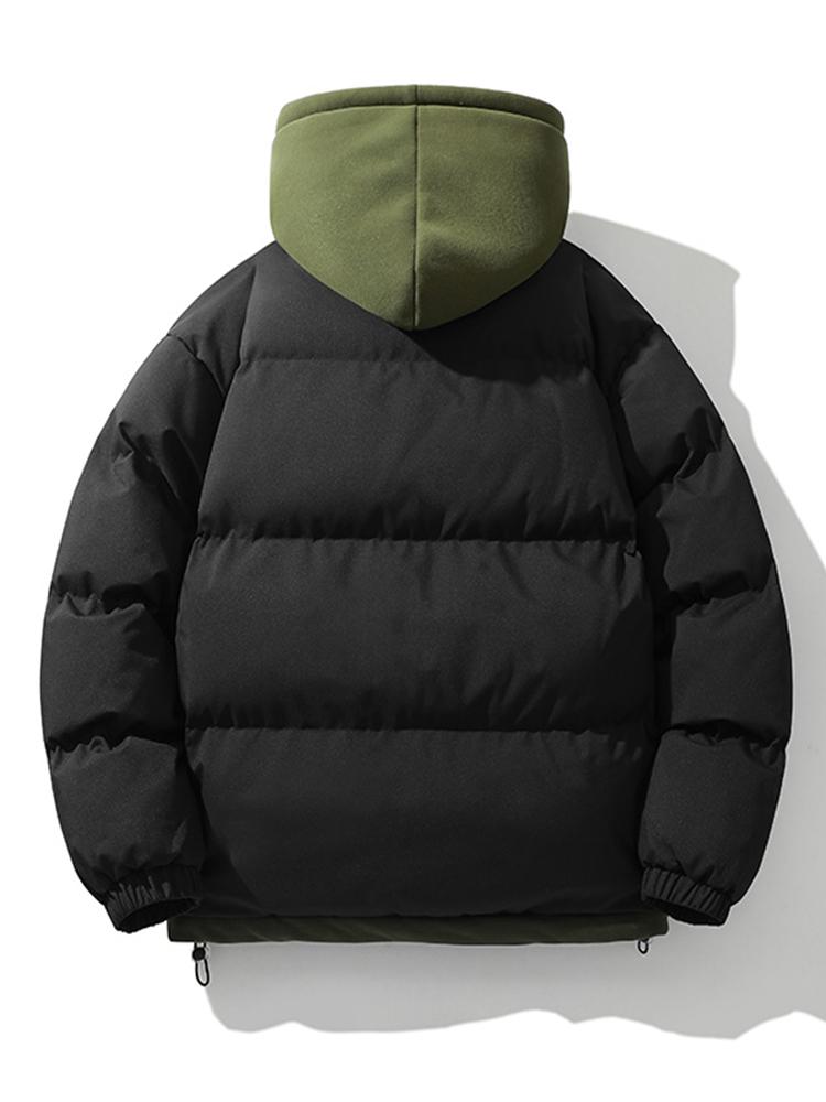 Men Jacket | Double Hood Front Zip Winter Insulated Fit