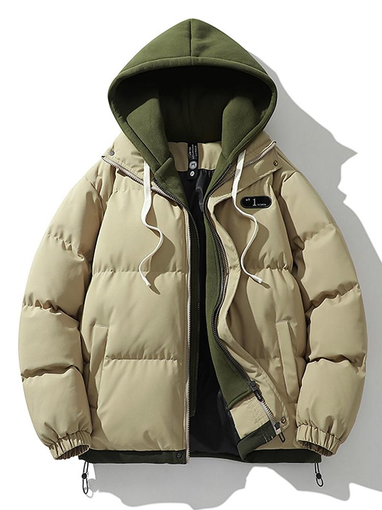 Men Jacket | Double Hood Front Zip Winter Insulated Fit